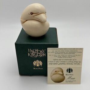 VTG HARMONY KINGDOM ROLY POLY "MAE" DOLPHIN TRINKET BOX BY ADAM BINDER NEW!